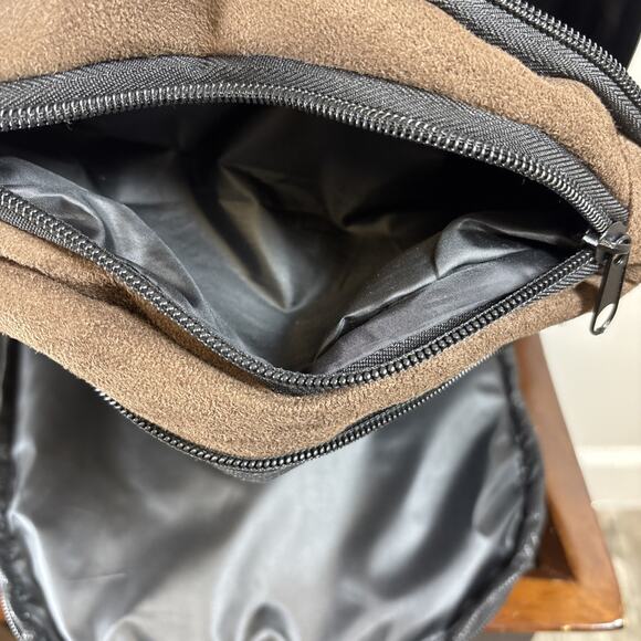 Hiram Bingham Belmond Train Brown Suede Feel Backpack Travel Daypack School Bag - Picture 11 of 12